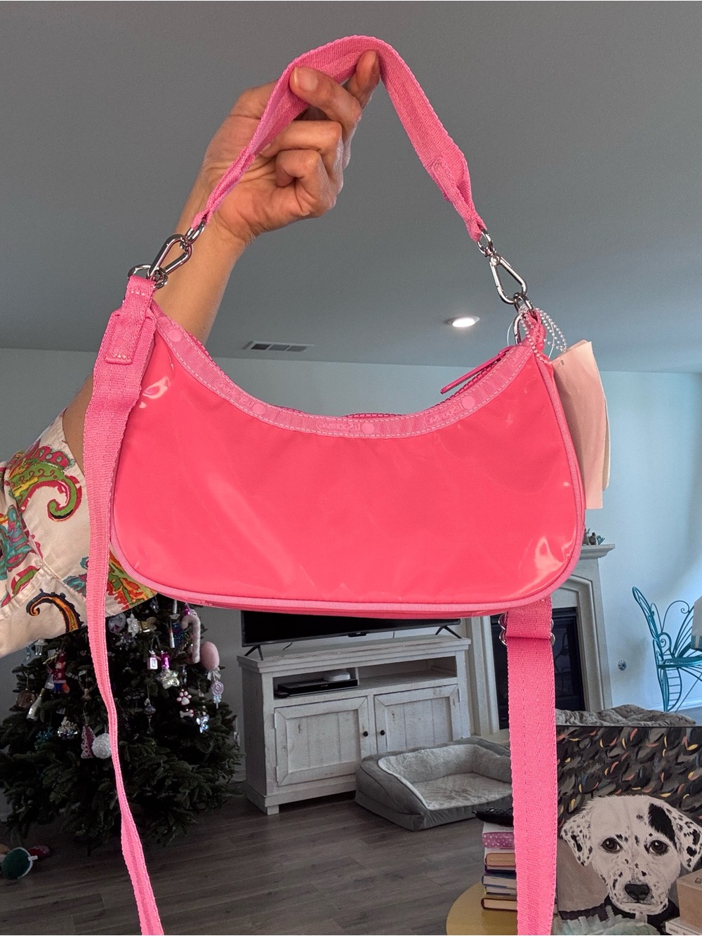 LeSportsac Hot Pink Hobo small convertible NEW